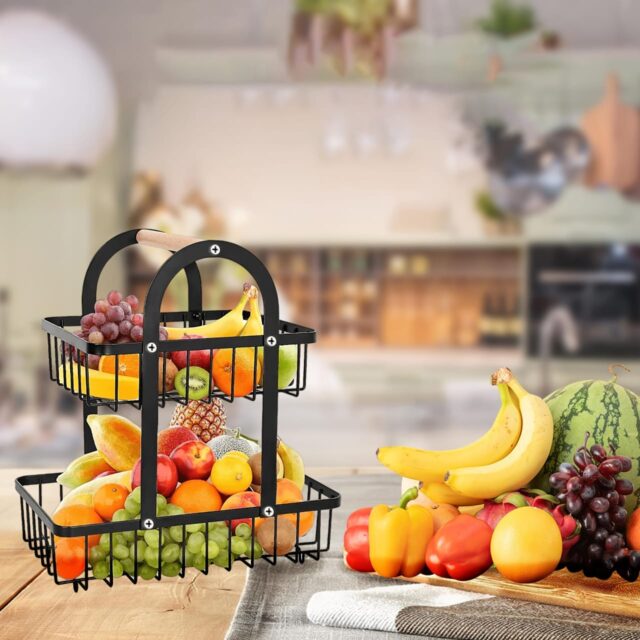 Fruit & Vegetable Rack : Metallic / Multifunctional Organizer / Fruit Rack 2 LAYER
