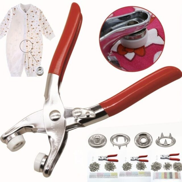 Metallic Snup Button Pliers 100 Button Set