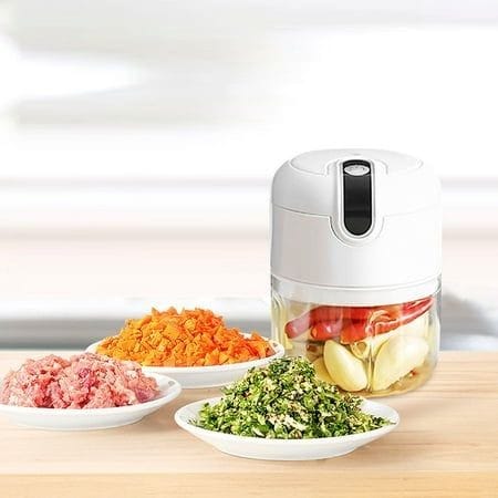 Electric Mini Food Chopper Wireless Garlic,Meat, Nut, Steel Blades Portable