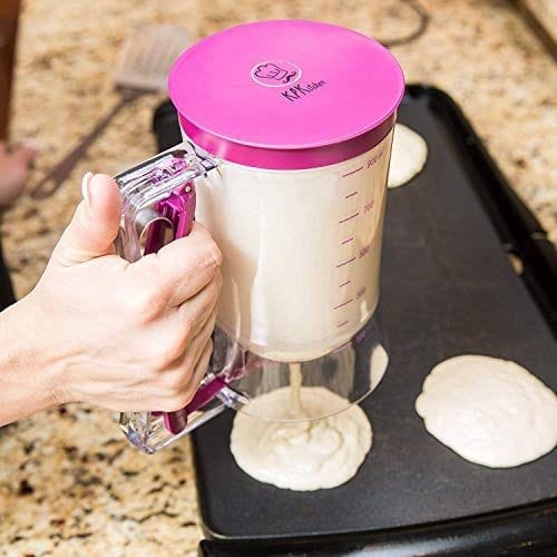 Pancake Batter Dispenser Mix Dosing Dispenser Muffins Dough Dispenser Cake Batter Dispenser with Lid and Scale for Modern Household Kitchens