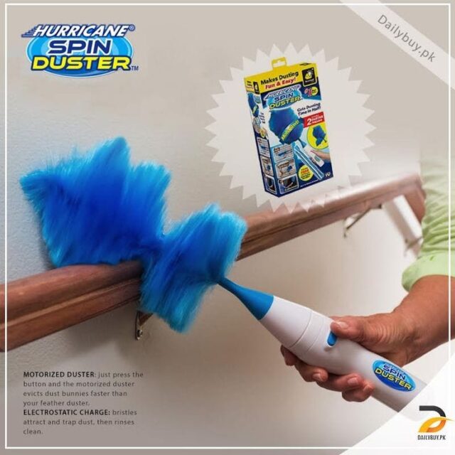 360 Electric Feather Spin Duster Feather Duster Adjustable Electric Dirt Dust Brush Removing Dust in One Spin Cleaning Accessories Home Office,