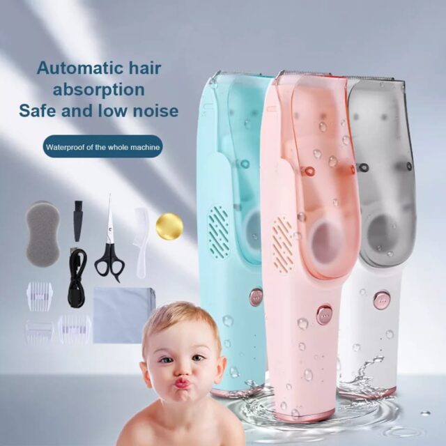 Low Noise Automatic Hair Sunction Baby Hair Trimmer