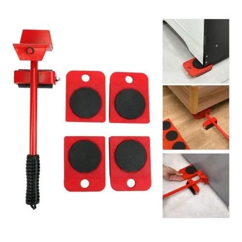 New Heavy Duty Furniture Lifter Transport Tool Furniture Mover set 4 Sliders 1 Wheel Bar for Lifting Moving Furniture Helper
