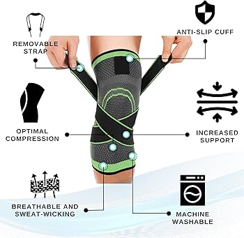 2PCS Sport Knee Brace Compression Knee Sleeves Knee Support Bandage for Men Women Cycling Running Basketball Workout Knee Pads