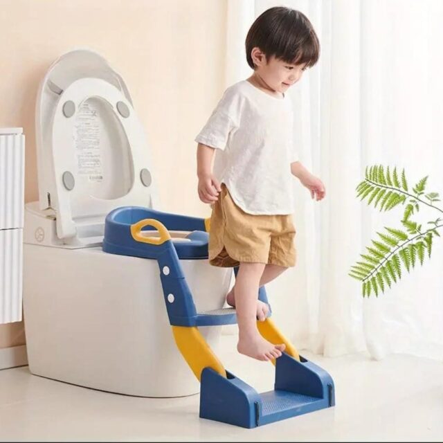 Baby Auxiliary Toilet Ladder Folding Seat For Kids Training