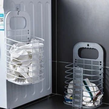 Wall Mounted Laundry Hamper for Dirty Clothes, Storage Basket Hanging, Toiletry Organizer Basket