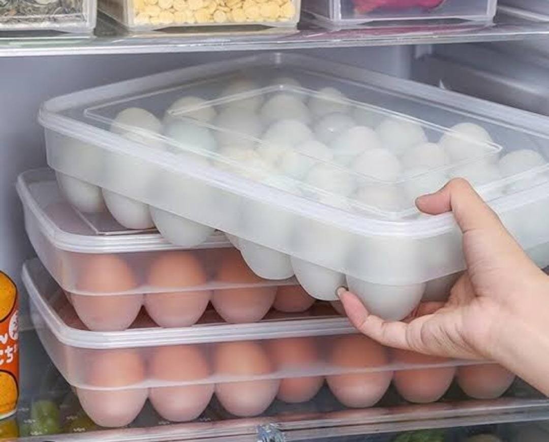 34 Egg Storage Container with Lid |Refrigerator Organizer|34cmx26cmx7.5cm