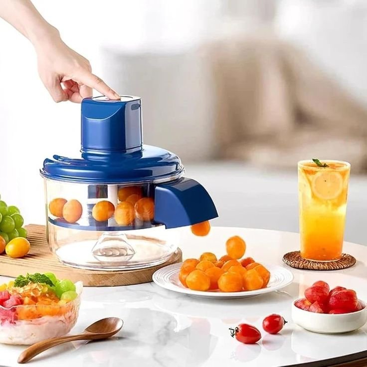 One-Click Fruit Peeler & Separator, Automatic Fruit Peeling and Pulp Separation Machine with Touch Button, Large Transparent Bowl, Efficient Rotating Blade System, Non-Slip Base for Kitchen Countertop