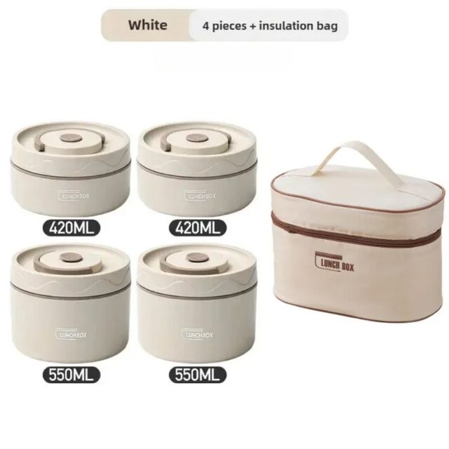 Insulated 4-in-1 Bento Lunch Box – Smart Meal Storage for School, Work & Travel