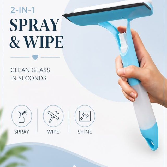 2-in-1 Spray Window Cleaner – Spray, Wipe & Shine with Ease